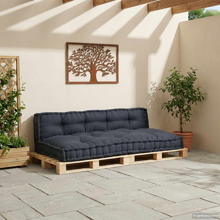 Pallettsoffa Kudde 2 Pcs Antracit 120 X 80 X 38 Cm Tyg