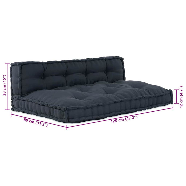 Pallettsoffa Kudde 2 Pcs Antracit 120 X 80 X 38 Cm Tyg