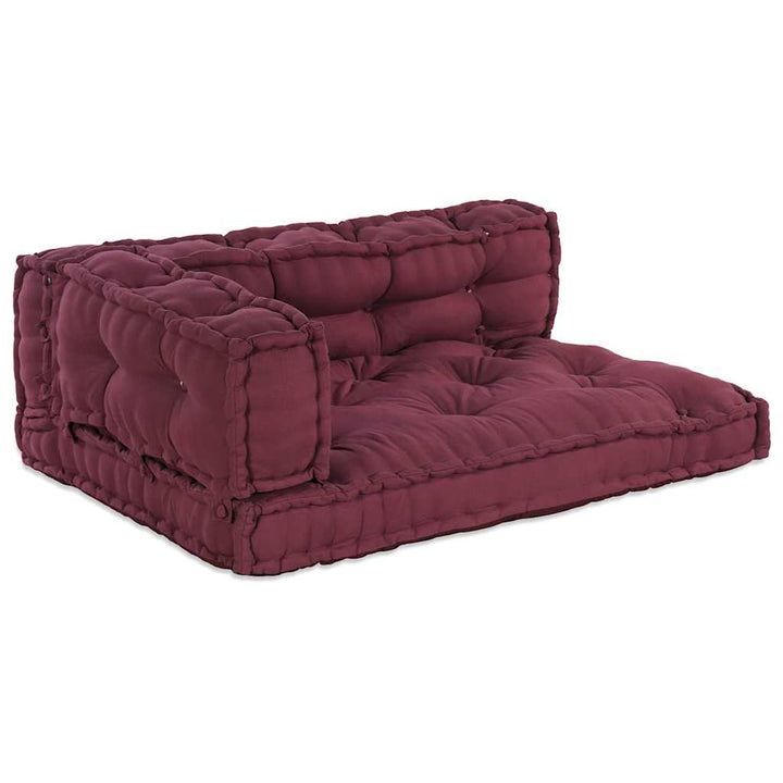 Pallettsoffa Kudde 3 Pcs Bordeaux 120 X 80 X 38 Cm Tyg