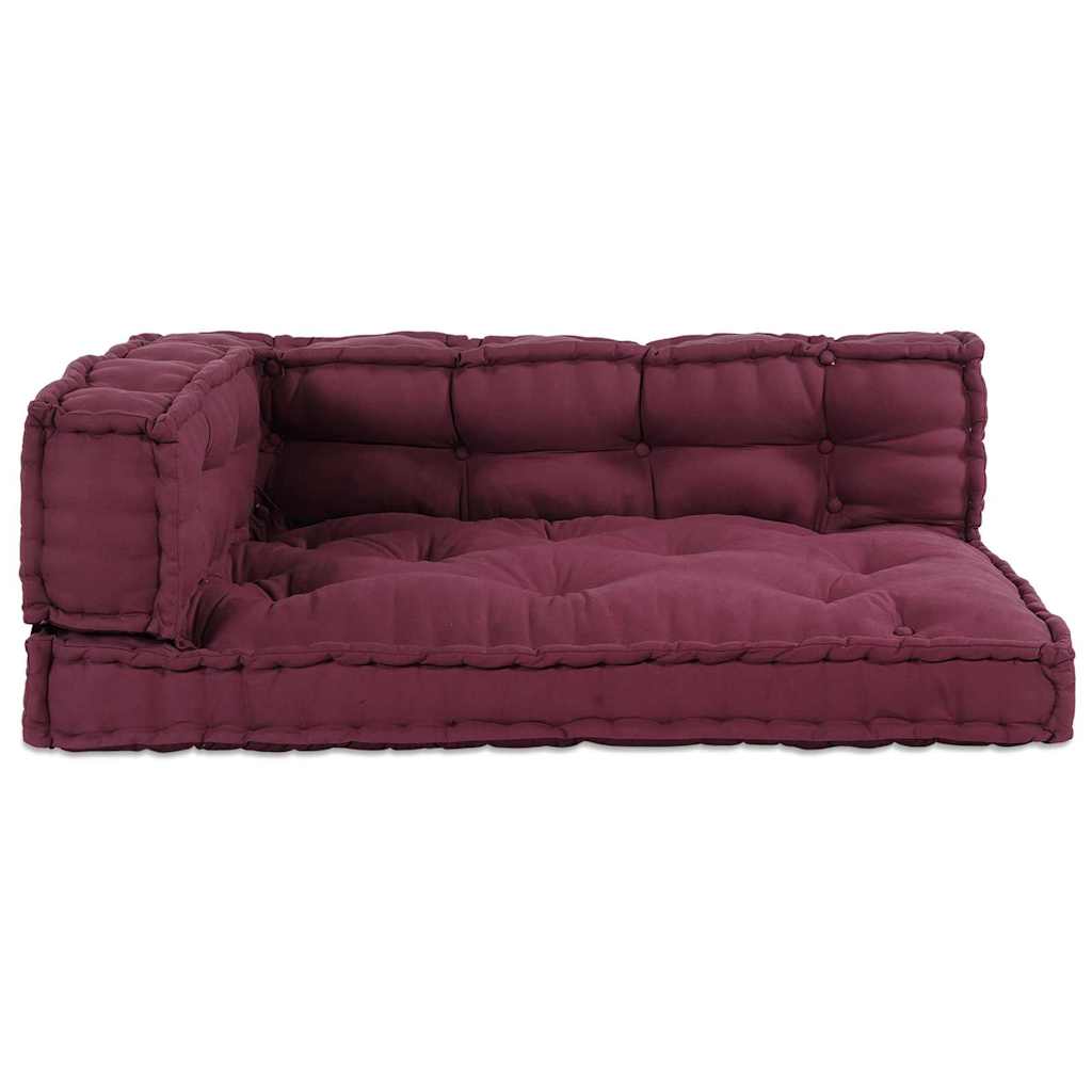 Pallettsoffa Kudde 3 Pcs Bordeaux 120 X 80 X 38 Cm Tyg