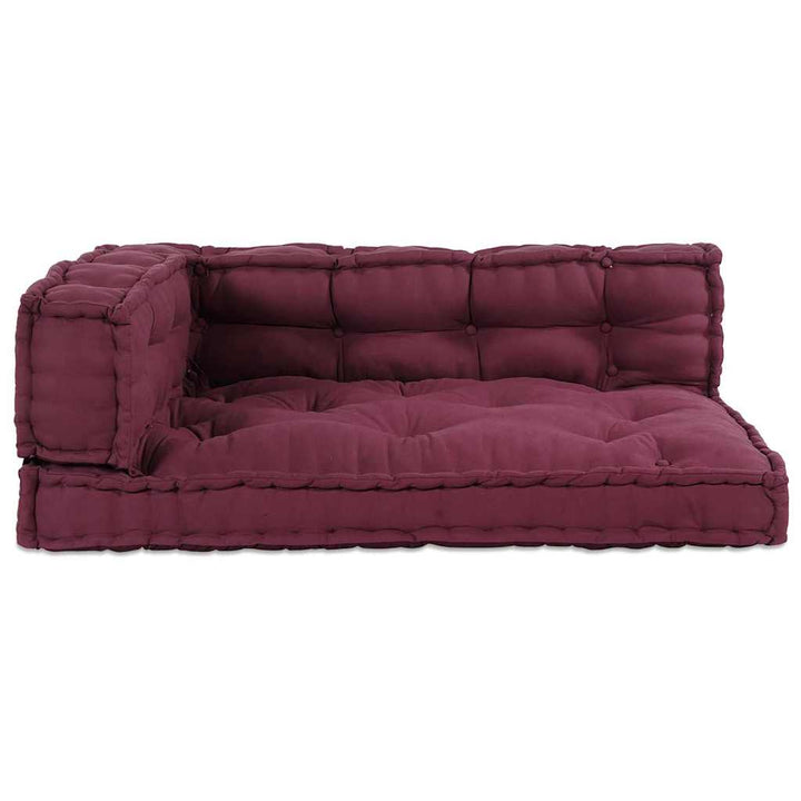 Pallettsoffa Kudde 3 Pcs Bordeaux 120 X 80 X 38 Cm Tyg