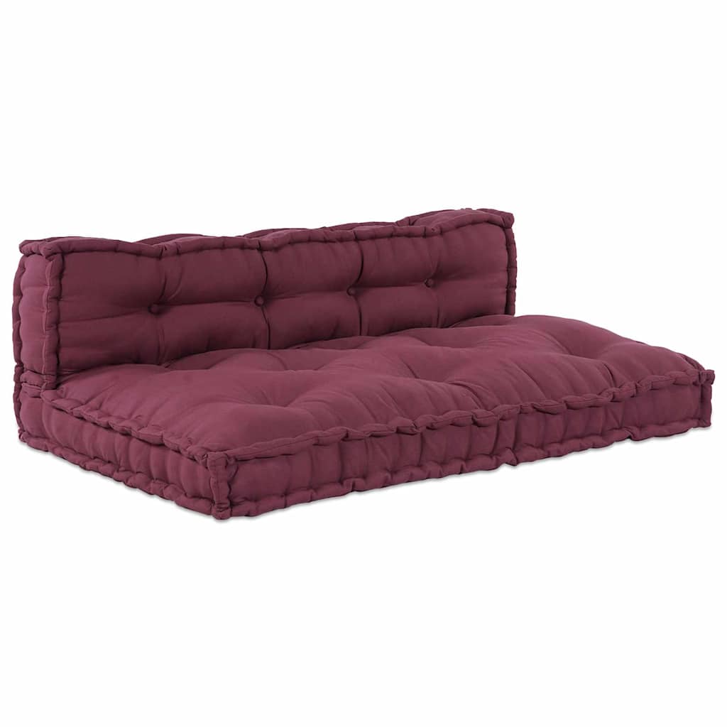 Pallettsoffa Kudde 2 Pcs Bordeaux 120 X 80 X 38 Cm Tyg