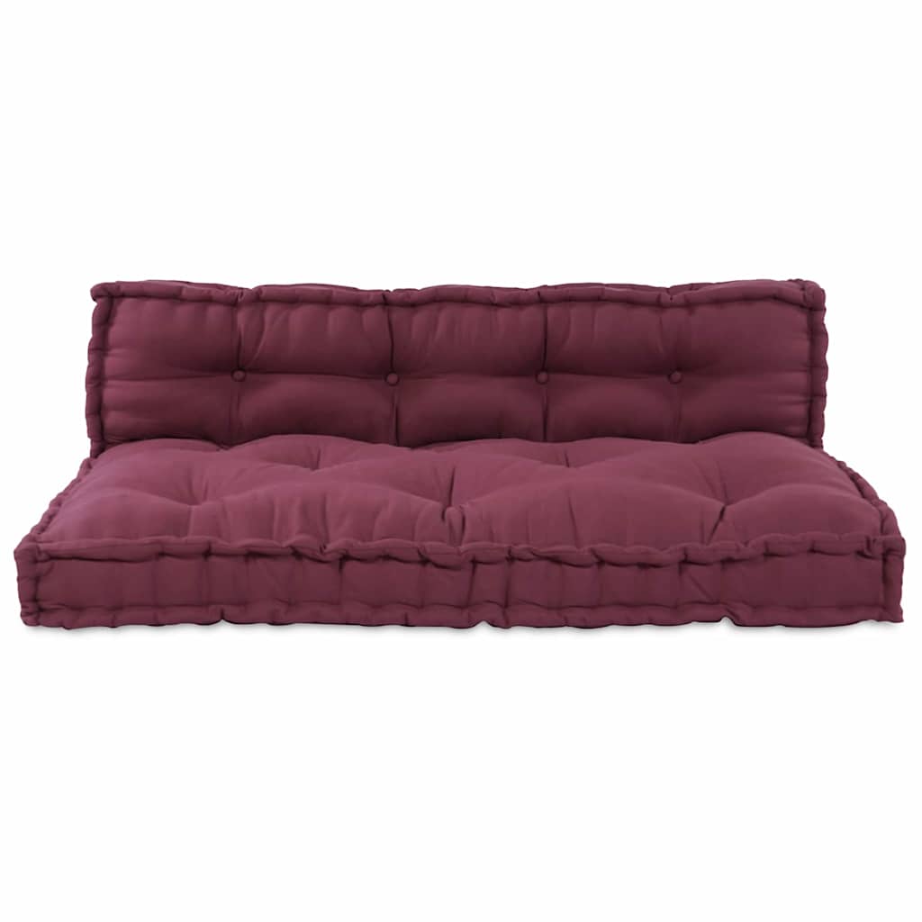 Pallettsoffa Kudde 2 Pcs Bordeaux 120 X 80 X 38 Cm Tyg