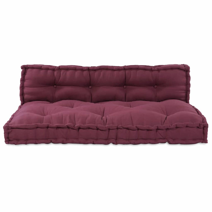 Pallettsoffa Kudde 2 Pcs Bordeaux 120 X 80 X 38 Cm Tyg
