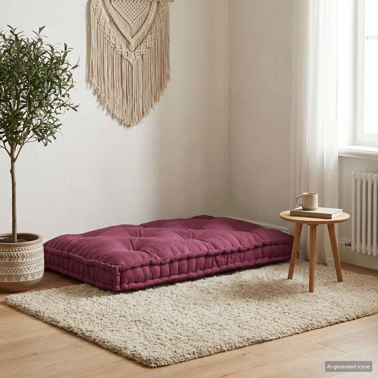Pallettsoffa Kudde Bordeaux 120 X 80 X 12 Cm Tyg