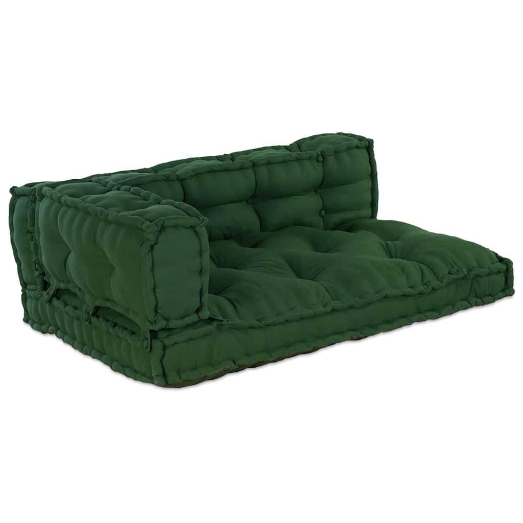 Pallettsoffa Kudde 3 Pcs Grön 120 X 80 X 38 Cm Tyg