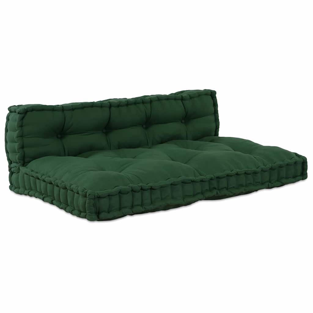 Pallettsoffa Kudde 2 Pcs Grön 120 X 80 X 38 Cm Tyg