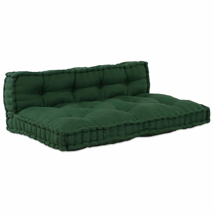 Pallettsoffa Kudde 2 Pcs Grön 120 X 80 X 38 Cm Tyg