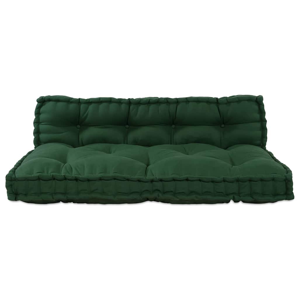 Pallettsoffa Kudde 2 Pcs Grön 120 X 80 X 38 Cm Tyg