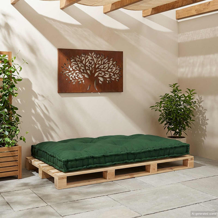 Pallettsoffa Kudde Grön 120 X 80 X 12 Cm Tyg