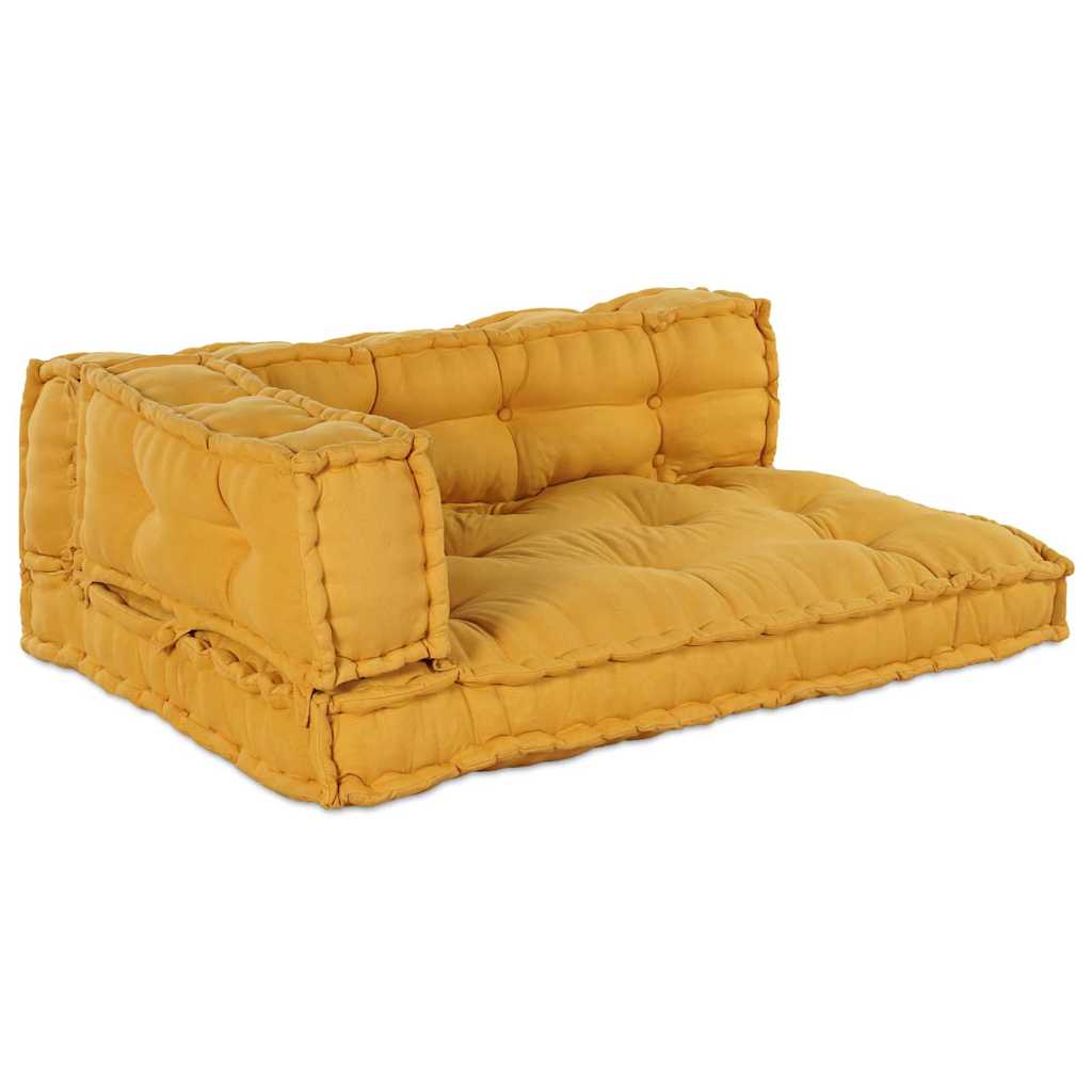 Pallettsoffa Kudde 3 Pcs Gul 120 X 80 X 38 Cm Tyg