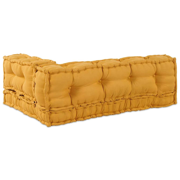 Pallettsoffa Kudde 3 Pcs Gul 120 X 80 X 38 Cm Tyg