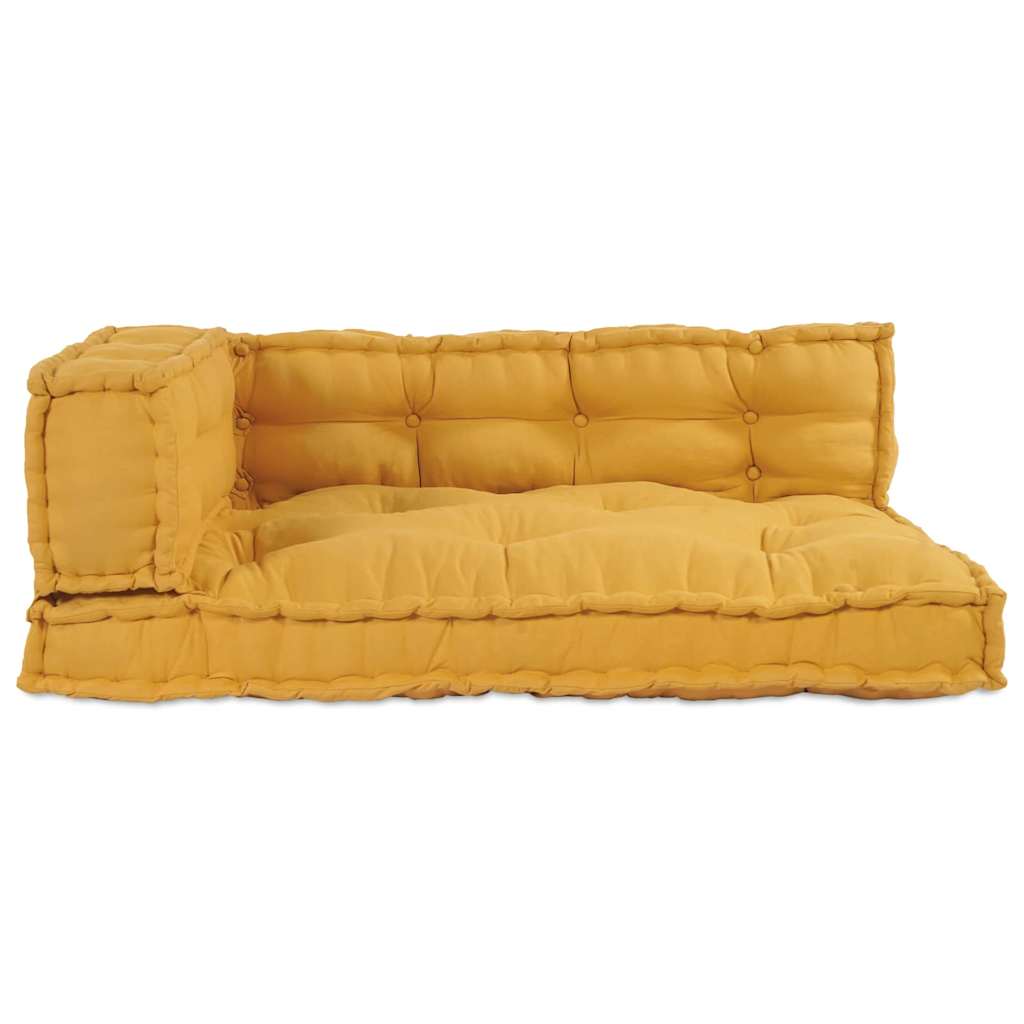 Pallettsoffa Kudde 3 Pcs Gul 120 X 80 X 38 Cm Tyg