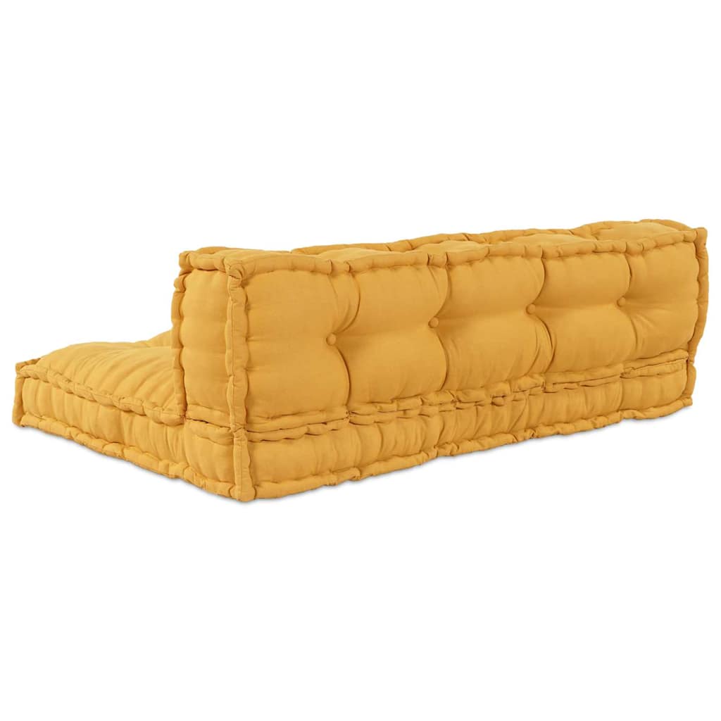 Pallettsoffa Kudde 2 St Tyg Gul 120 X 80 X 38 Cm