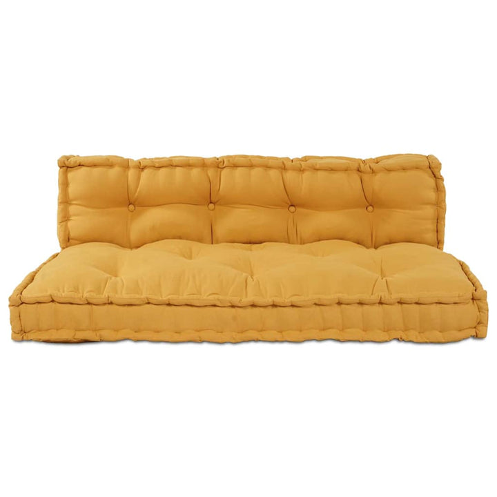 Pallettsoffa Kudde 2 St Tyg Gul 120 X 80 X 38 Cm