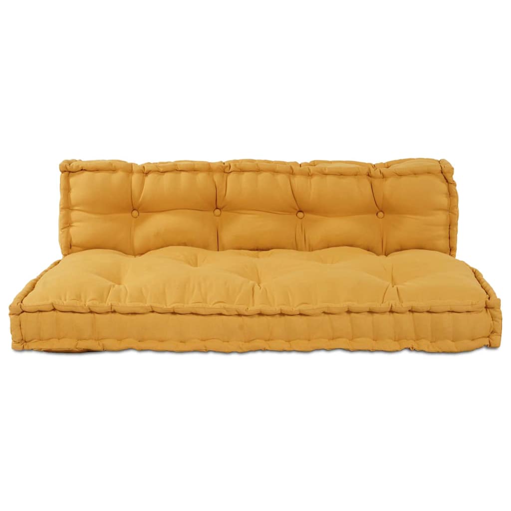 Pallettsoffa Kudde 2 St Tyg Gul 120 X 80 X 38 Cm