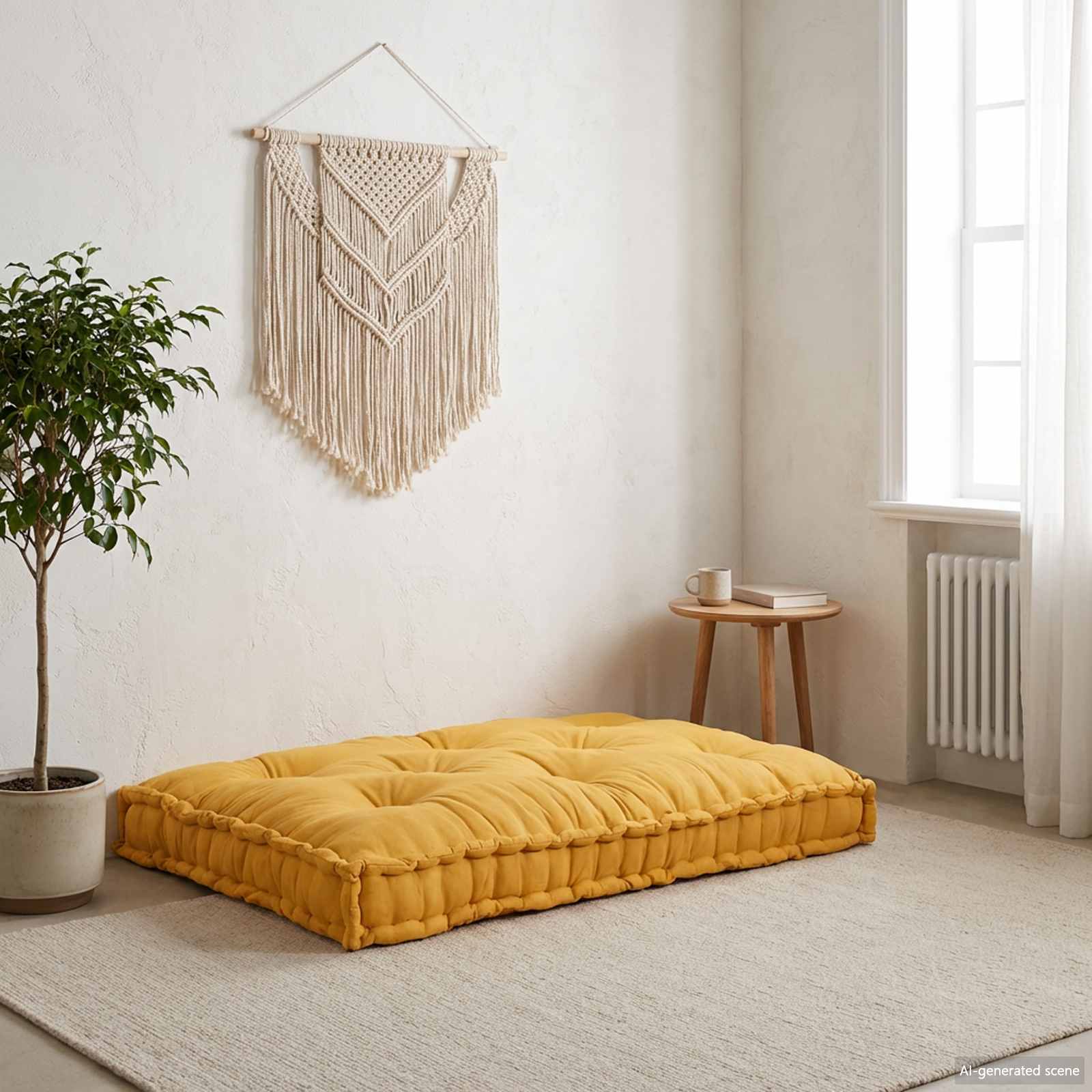 Pallettsoffa Kudde Gul 120 X 80 X 12 Cm Tyg
