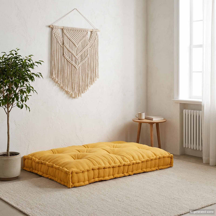 Pallettsoffa Kudde Gul 120 X 80 X 12 Cm Tyg