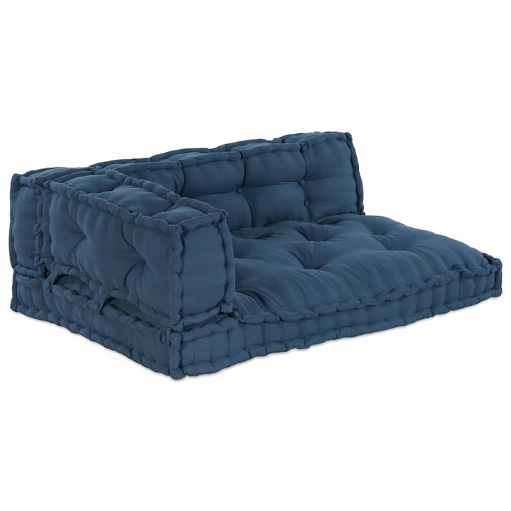 Pallettsoffa Kudde 3 Pcs Indigo 120 X 80 X 38 Cm Tyg