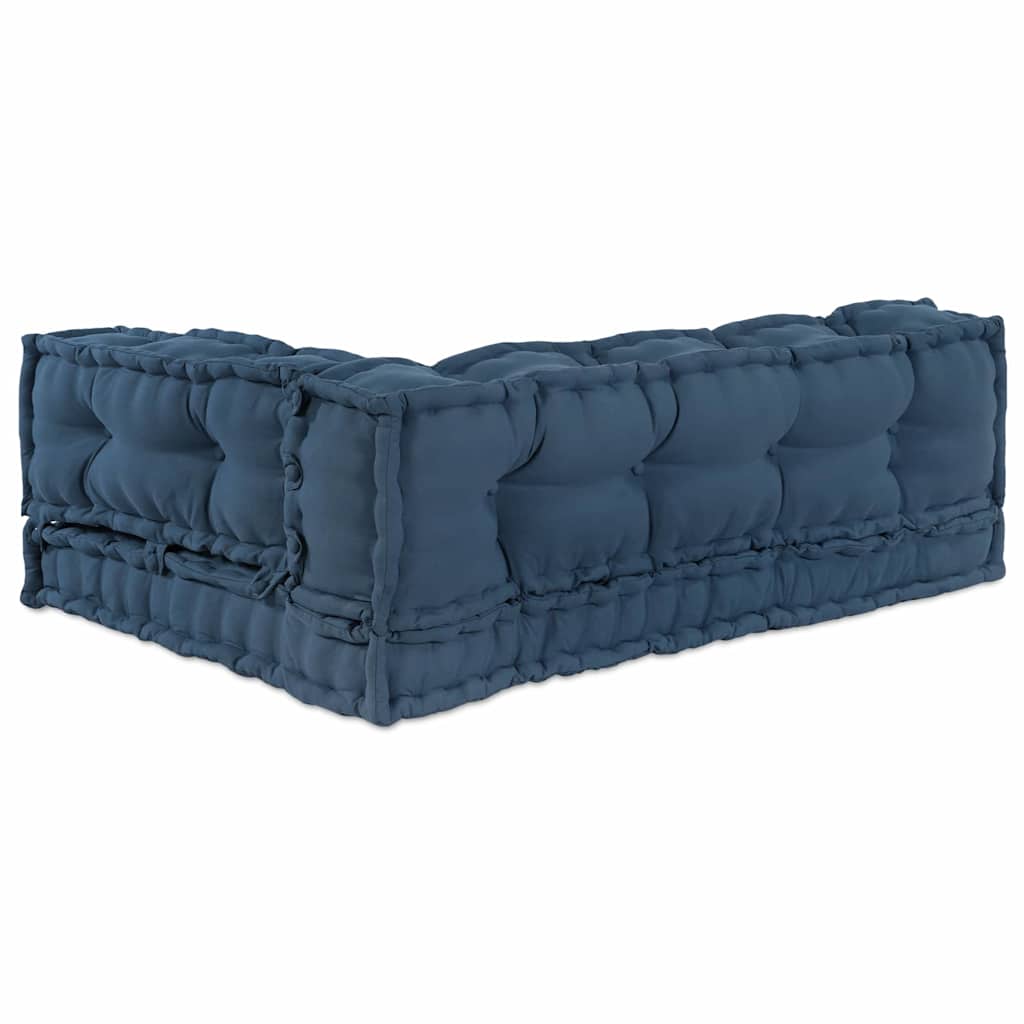 Pallettsoffa Kudde 3 Pcs Indigo 120 X 80 X 38 Cm Tyg