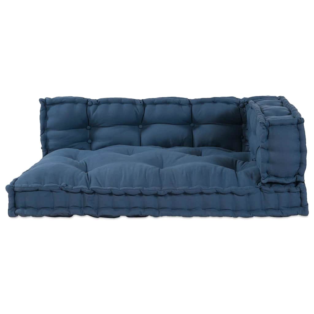 Pallettsoffa Kudde 3 Pcs Indigo 120 X 80 X 38 Cm Tyg