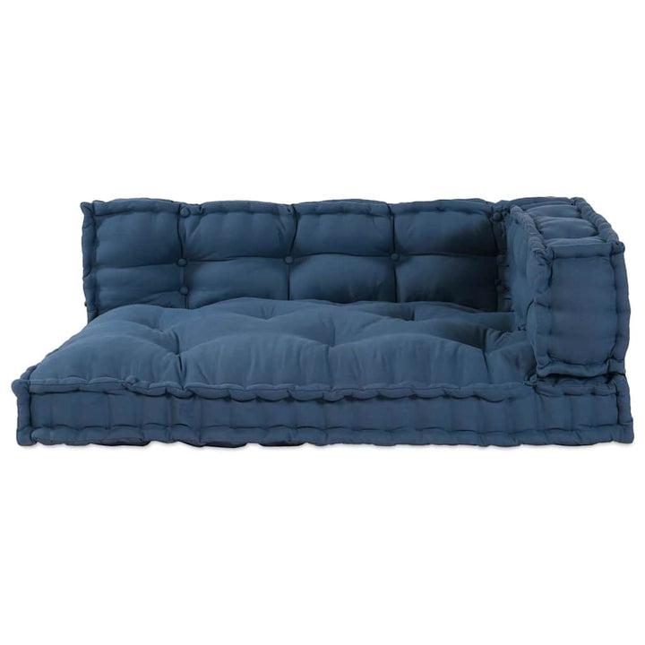 Pallettsoffa Kudde 3 Pcs Indigo 120 X 80 X 38 Cm Tyg