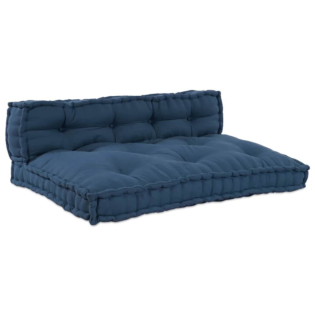 Pallettsoffa Kudde 2 Pcs Indigo 120 X 80 X 38 Cm Tyg