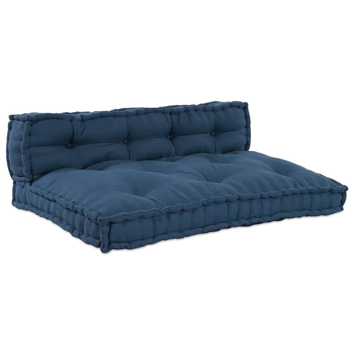 Pallettsoffa Kudde 2 Pcs Indigo 120 X 80 X 38 Cm Tyg