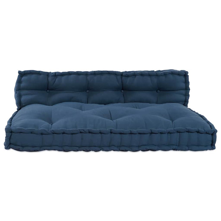 Pallettsoffa Kudde 2 Pcs Indigo 120 X 80 X 38 Cm Tyg