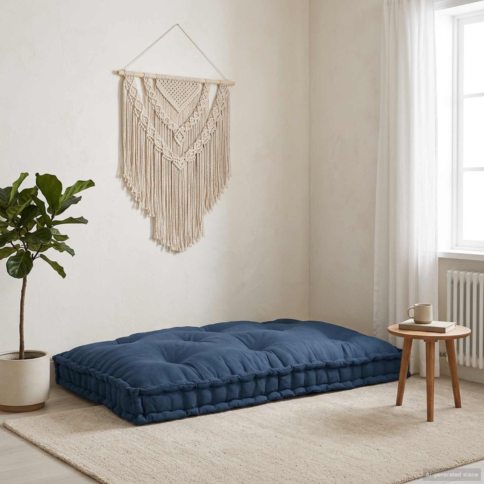 Pallettsoffa Kudde Indigo 120 X 80 X 12 Cm Tyg