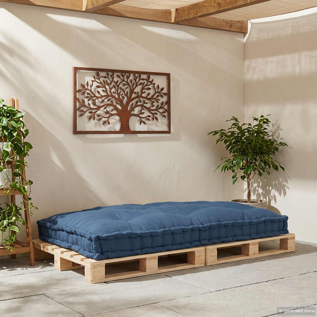 Pallettsoffa Kudde Indigo 120 X 80 X 12 Cm Tyg