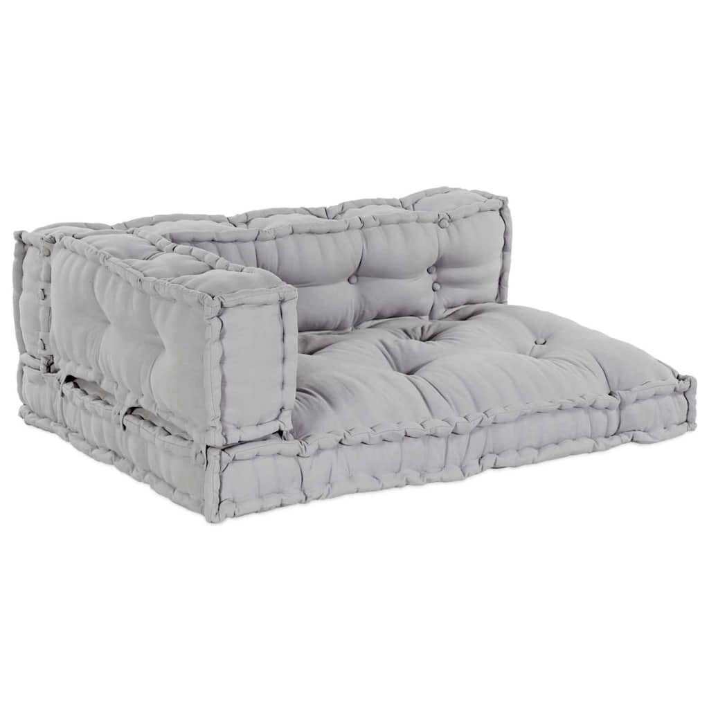Pallettsoffa Kudde 3 Pcs Grå 120 X 80 X 38 Cm Tyg