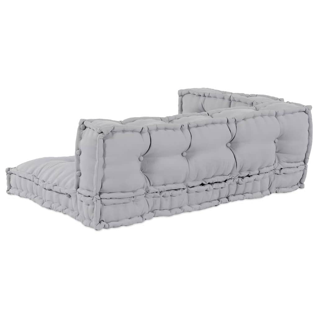 Pallettsoffa Kudde 3 Pcs Grå 120 X 80 X 38 Cm Tyg