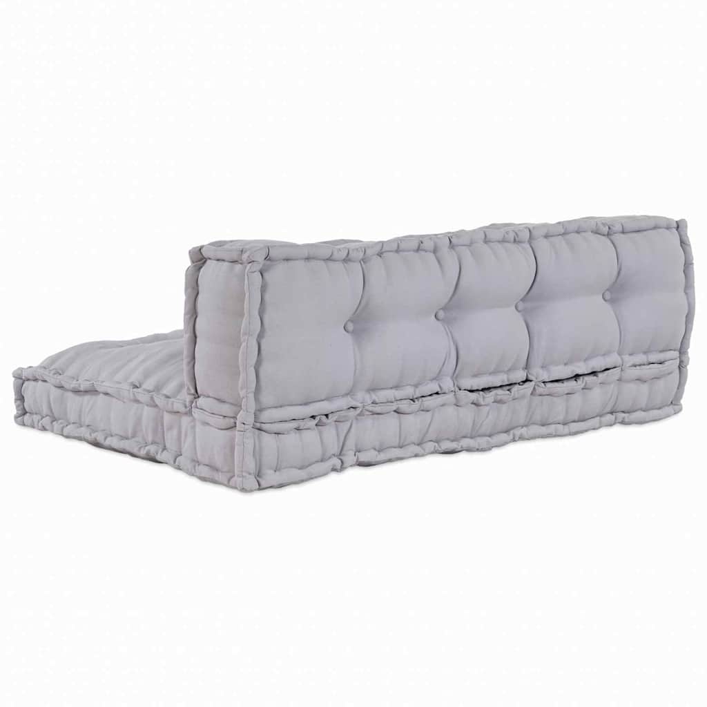 Pallettsoffa Kudde 2 Pcs Grå 120 X 80 X 38 Cm Tyg