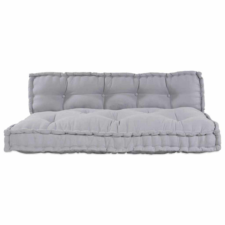Pallettsoffa Kudde 2 Pcs Grå 120 X 80 X 38 Cm Tyg