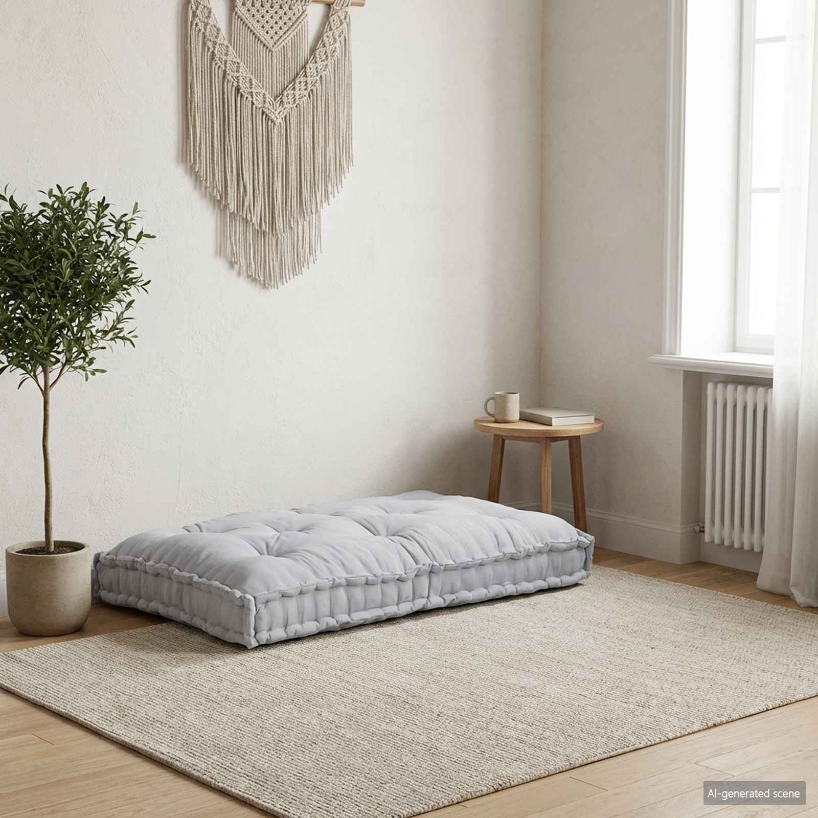 Pallettsoffa Kudde Grå 120 X 80 X 12 Cm Tyg