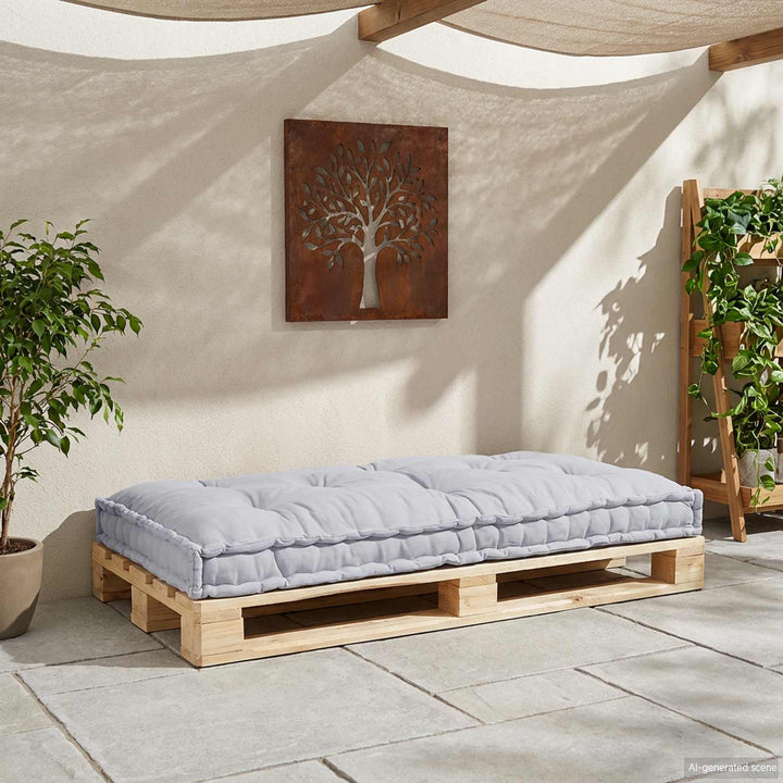 Pallettsoffa Kudde Grå 120 X 80 X 12 Cm Tyg