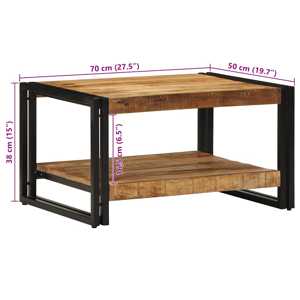Soffbord 70X50X38 Cm Massivt Grovt Trä Mango