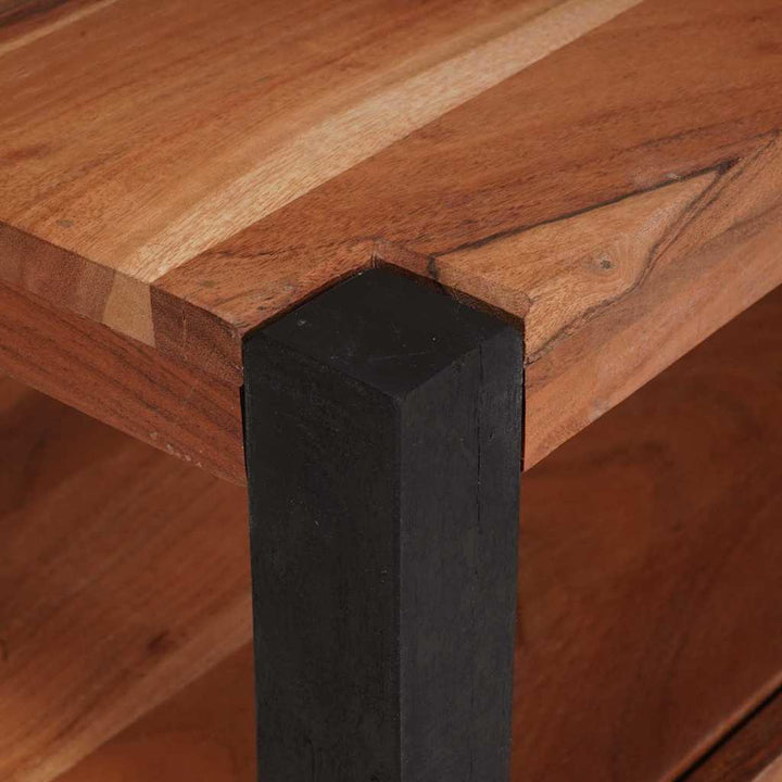 Tv-Skåp Med Låda Med Hylla Brun 110 X 30 X 40 Cm Massivt Akacia