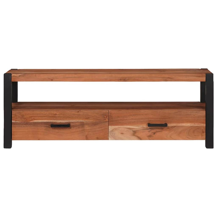 Tv-Skåp Med Låda Med Hylla Brun 110 X 30 X 40 Cm Massivt Akacia