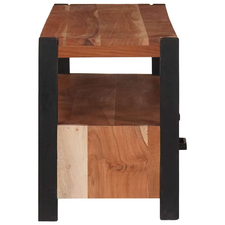 Tv-Skåp Med Låda Med Hylla Brun 110 X 30 X 40 Cm Massivt Akacia