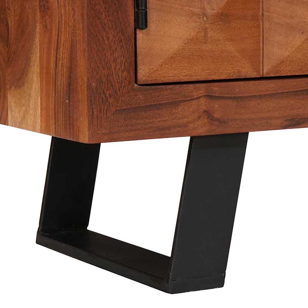 Tv-Skåp Med Hylla Honungsbrun 112 X 30 X 48 Cm Massivt Akacia