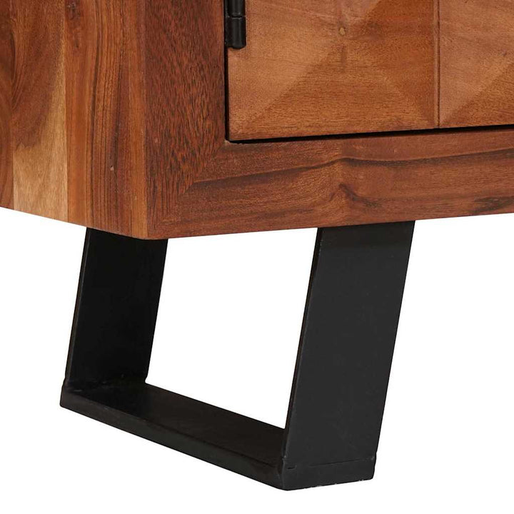 Tv-Skåp Med Hylla Honungsbrun 112 X 30 X 48 Cm Massivt Akacia
