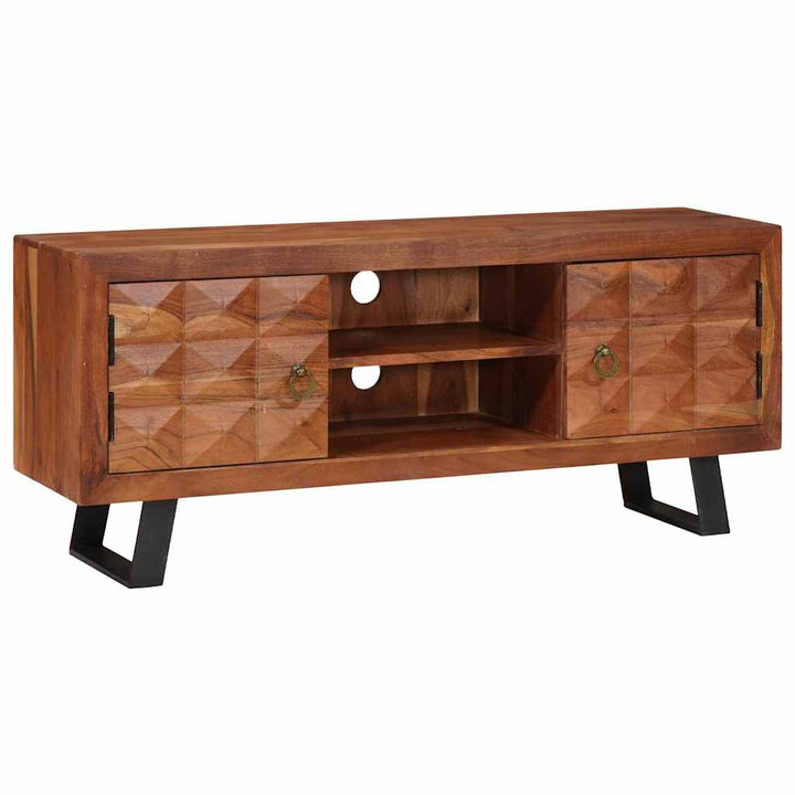 Tv-Skåp Med Hylla Honungsbrun 112 X 30 X 48 Cm Massivt Akacia