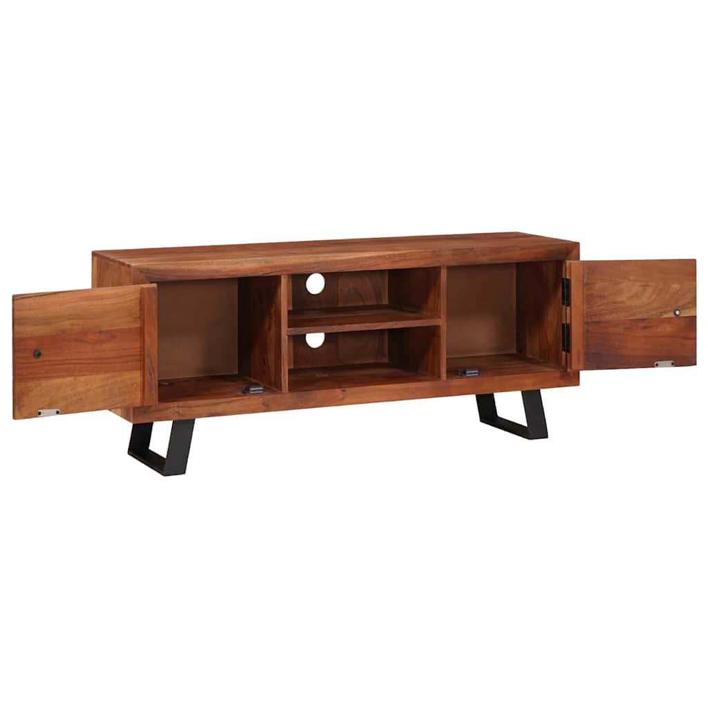 Tv-Skåp Med Hylla Honungsbrun 112 X 30 X 48 Cm Massivt Akacia
