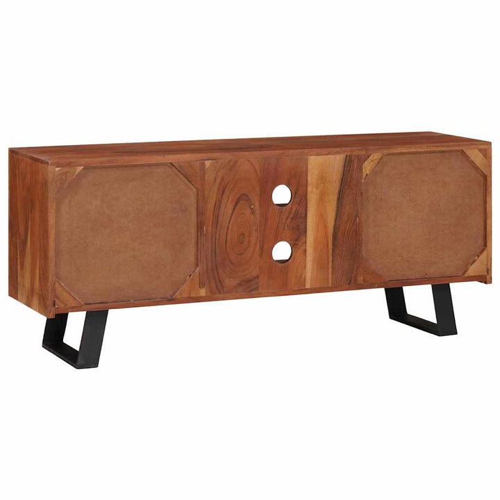 Tv-Skåp Med Hylla Honungsbrun 112 X 30 X 48 Cm Massivt Akacia