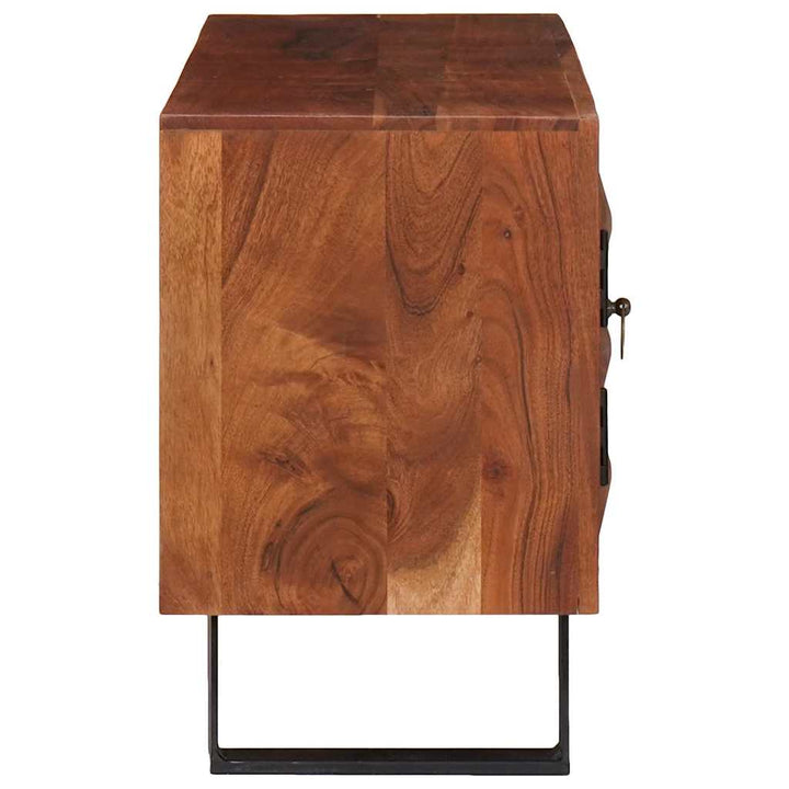 Tv-Skåp Med Hylla Honungsbrun 112 X 30 X 48 Cm Massivt Akacia