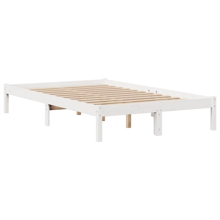 Säng Med Bokhylla Utan Madrass 135X190Cm Massiv Furu