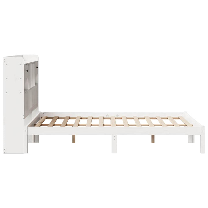 Säng Med Bokhylla Utan Madrass 135X190Cm Massiv Furu