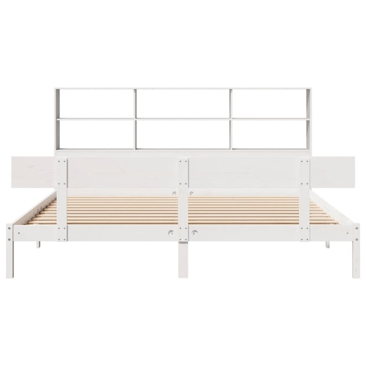 Säng Med Bokhylla Utan Madrass 180X200Cm Massiv Furu